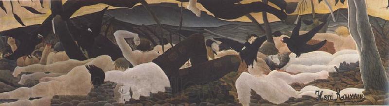 Henri Rousseau detail from War Norge oil painting art
